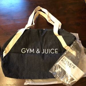 Private party ‘Gym and Juice’ denim gym bag